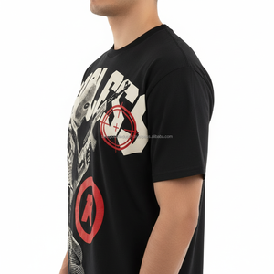 T-shirt streetwear ample et épais de haute qualité, écologique, avec impression personnalisée, en coton lourd, coupe courte, motif graphique pour homme - Product Image 6