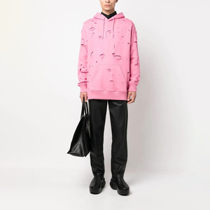 Nouvelle mode hommes 100% coton sweat à capuche d'hiver solide à manches longues imprimé Logo coupe régulière 2024 pull en détresse - Product Image 3