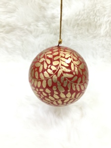 Venta caliente elegante respetuoso con el medio ambiente ligero papel Mache decoraciones navideñas bolas de colores personalizadas pintadas a mano de lujo - Product Image 2