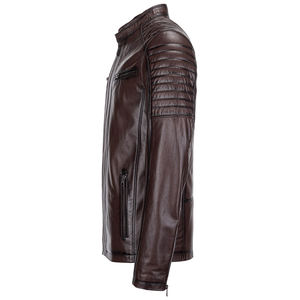 Veste d'hiver en cuir véritable sur mesure pour homme, couleur unie, design classique de luxe, haute qualité, imperméable et professionnelle - Product Image 2