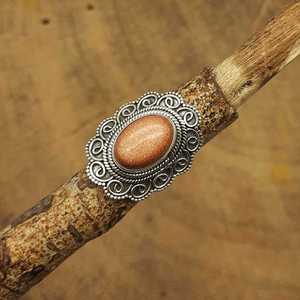 La plus belle bague de créateur bohème en argent sterling 925 avec pierres précieuses semi-précieuses en grès. - Product Image 1