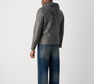 Latest Fashionable <strong>New</strong> Style Winter Wear <strong>Leather</strong> Jacket for Men's Sheep <strong>Leather</strong> with <strong>Jersey</strong> Hoody For Men