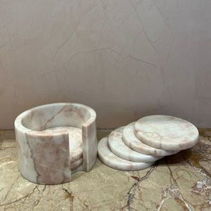 Posavasos de mármol hechos a mano de calidad superior con acabado pulido y atractivo artístico elegante para entornos domésticos de primera calidad - Product Image 5