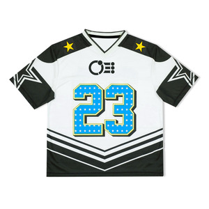 Camisetas de Fútbol Americano de Alta Calidad, Tallas Grandes, Personalizadas con Impresión Completa por Transferencia Térmica, Corte Cuadrado, Manga Corta, Transpirables - Product Image 1