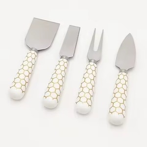 Cheese Tools Set Table Decorative Silver Cheese Knife Set Restaurant Stainless Steel Silver Polished Metal <b>Beads</b> Design Handle - Product Image 6