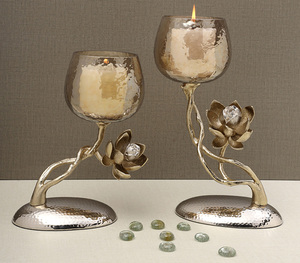 Juego de portavelas decorativas de Mesa para el hogar, portavelas de aluminio y vidrio, color dorado, para Hotel, restaurante y sala de estar - Product Image 6