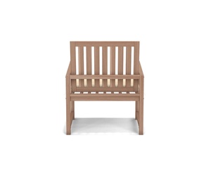 Chaise de jardin moderne Lana avec structure en teck massif finition brune et coussin en tissu pour usage extérieur - Product Image 4