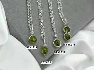 <b>Handmade</b> 925 Sterling <b>Silver</b> Fine Pendant <b>Necklace</b> Link for August Birthstone Healing Crystal Natural Gemstone Everyday Gift Her - Product Image 2