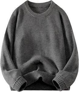 Pull en maille décontracté pour homme W9592Y Knzhee Industry, anti-rides, anti-bouloches, respirant, fin, 100% coton, ample, hiver - Product Image 5