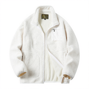 Veste en polaire vintage brodée avec logo personnalisé Unisexe Coupe ample Coupe-vent Respirante Polyester/Coton Col mandarin - Product Image 4