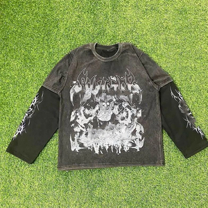 Camisetas Personalizadas 100% Algodón, Impresión de Silicona, Doble Capa, Estilo Urbano, Camisetas Sólidas de Gran Tamaño, Ropa Casual - Product Image 5