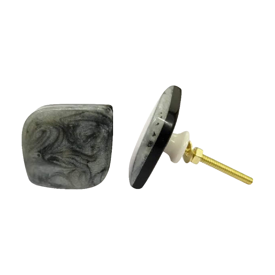 Round Clear Resin and Wood Handmade Decorative Door Knob Pull Handle for Modern Rustic Bedroom and Hotel Furniture