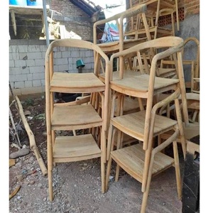 CHAISE CAFÉ EN BOIS DE TECK BALI COULEUR-SIÈGE NATUREL ET EN BOIS CHAISE STYLE SELLY - Product Image 1