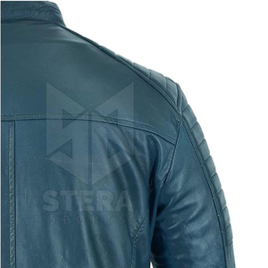 Veste en cuir pour homme, col montant, en cuir de vache, décontractée, imperméable, écologique, respirante, chaude pour l'hiver, abordable - Product Image 6