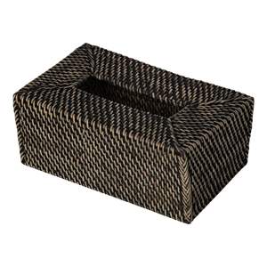 Couvercle de boîte à mouchoirs en rotin écologique, porte-papier de soie noir, idéal pour le porte-mouchoirs en rotin du salon - Product Image 1