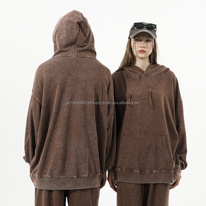 Sweat-shirt en coton lourd de haute qualité, logo pour homme, sweat-shirt surdimensionné, blanc, délavé à la pierre, vintage, impression en relief - Product Image 4