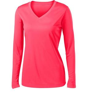 Hauts de sport à manches longues en spandex/coton pour femmes, respirants, sans couture, pour la salle de sport, le fitness, t-shirts unis, grande taille, décontractés, pour l'extérieur, été - Product Image 2
