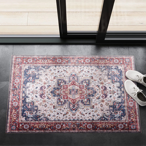 Tapis lavable traditionnel rouge foncé Netline Home Radiant Border - Product Image 5