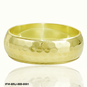 Bracelet jonc en laiton martelé fait main, ajustable, doré, style statement, pour femmes, bijoux bohèmes volumineux - Product Image 1