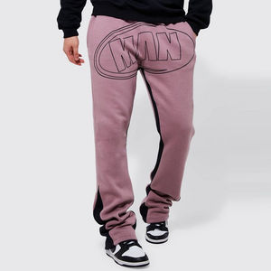 2024 haut tendance hommes décontracté Sport Streetwear Flare survêtement pantalon respirant empilé pantalons de survêtement poches tissu confortable - Product Image 1