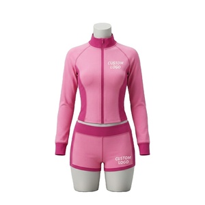 Custom Logo Women's Stand Collar Zip up Jacket <b>Leggings</b> 2 Piece Active Wear Set Loungewear Two Piece Yoga Jacket 2026 - Product Image 3
