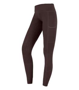 Pantalon d'équitation pour femme avec logo OEM imprimé, motif nid d'abeille, 2 poches, siège intégral, taille élastique, silicone - Product Image 3