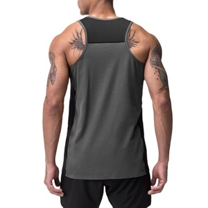 Panel Pattern Loose Fit Vest <b>Men</b> Apparel High Quality Vintage Tank Top Streetwear Spandex Elastane High Stretch Washed <b>Singlet</b> - Product Image 2