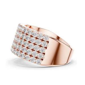 2.13 CT Total Lab Diamond Wide Pav Band <b>Ring</b> for Women VVS-VS EF Clarity 18KT, 14KT, 10KT <b>Gold</b> & 925 Silver Rose, - Product Image 6