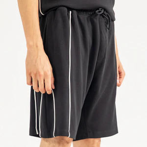 Pantalones cortos de gimnasio entrenamiento correr 100% algodón Multi paneles cintura media Casual sólido transpirable entrenamiento pantalones cortos para hombres - Product Image 4