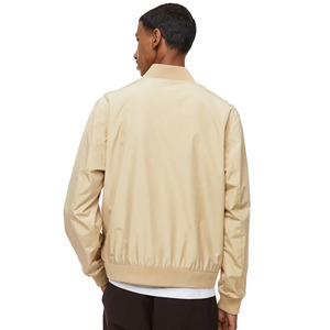 Top vente 2023 hommes Beige couleur Nylon matériel blanc fermeture éclair Bomber veste avec poches avant à vendre à bas prix - Product Image 4