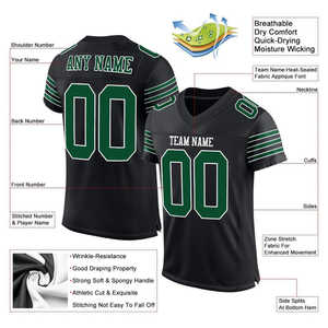 Custom Blank American Football Jersey Breathable Polyester <b>Mesh</b> Rugby Uniform <b>Tops</b> Wear <b>Plus</b> <b>Size</b> Breathable Mens Game - Product Image 2
