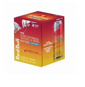 Bebida Energética Red Bull con Sabor a Manzana Fuji y Jengibre, 250 ml, Paquete de 12, Edición de Invierno, Proveedor de Distribución al por Mayor - Product Image 1
