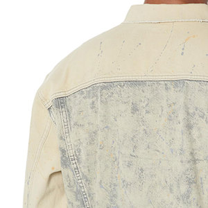 แจ็กเก็ตยีนส์ย้อมสีล้วนของผู้ชายน้ำหนักเบาเสื้อแจ็กเก็ตสำหรับผู้ชายดีไซน์ใหม่ราคาถูก - Product Image 4