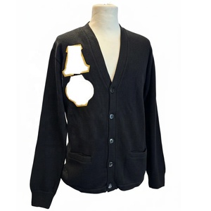 Alpha Varsity <b>Cardigan</b> <b>Sweater</b> High Quality Bold Greek letters V-Neck Long Sleeve Embroidered Letters - Product Image 3