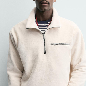 Sudadera de Cuello Alto para Hombre, de Algodón y Poliéster, con Cierre de Cremallera, Diseño de Pullover, Servicio OEM, Precio al por Mayor / Diseño de Logotipo Personalizado - Product Image 4