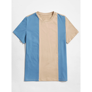 2023 derniers hommes bicolores couleur o-cou T-shirt hommes été haute qualité bande t-shirt hommes - Product Image 6