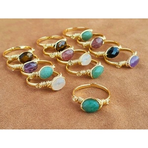 <b>Gold</b> Plated Fashion <b>Ring</b> with Colorful Gemstone Stylish Resale Appeal - Product Image 2