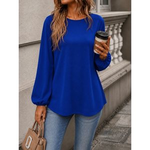 Blouse en crêpe Janjan à col cycliste et manches longues pour femme, 38548 - Saks Mavi - Product Image 1