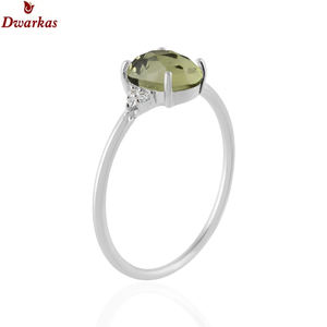 Joyería fina de alta calidad con piedras preciosas, plata de ley 925, anillos de compromiso con amatista verde y circonita cúbica para mujer, diseño elegante, caja de regalo. - Product Image 2