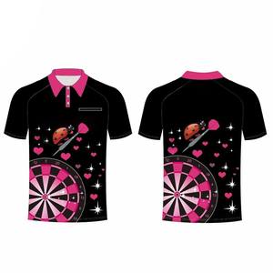 Séchage rapide personnalisé transfert de chaleur imprimé antibactérien résistant à l'eau hommes fléchettes équipe maillots compétition polos avec poche - Product Image 5