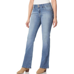 Pantalons en denim skinny à coupe bootcut tendance et élégants, design haut de gamme, personnalisables, vintage, séchage rapide, respirants, en coton pour femmes - Product Image 4