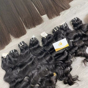Prix de gros 100% Cheveux vierges vietnamiens non Remy naturels lisses en mèches style ondulé Extensions de tissage de cheveux Toutes les couleurs Minh Hair - Product Image 1