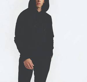 Ensemble de survêtement d'hiver léger et décontracté pour hommes 100% coton grande taille pantalon de survêtement respirant imprimé sur le devant avec cordon de serrage à capuche - Product Image 1