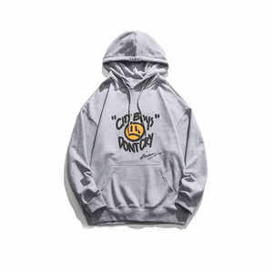 Vêtements d'extérieur Meilleures ventes Sweats à capuche d'impression bouffante de couleur unique Vêtements de mode Sweats à capuche d'impression bouffante en détresse en matériau durable - Product Image 3