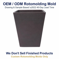 Moule de rotomoulage personnalisé OEM ODM pour jardinière carrée haute, fabrication interne sans frais de fraisage, pot de fleurs moderne pour jardin, directement de l'usine