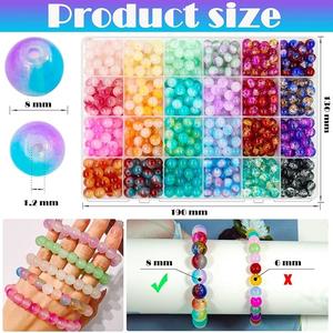 Perles de verre au chalumeau en cristal lumineux faites à la main couleurs vives bijoux à bricoler soi-même accessoires en gros pour Bracelet boule perles de cristal - Product Image 3