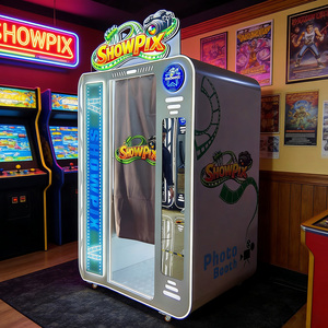 Cabina de fotos retro personalizada con IA, autoservicio, color rosa y con impresora. - Product Image 2