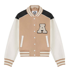 Mode féminine Letterman Baseball vestes laine mélange coton remplissage Logo personnalisé dames Style décontracté séchage rapide polaire doublure - Product Image 1