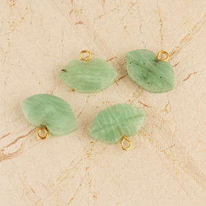 Connecteur de pierres précieuses amazonite naturelle plaqué or forme de lèvre connecteur sculpté bricolage pendentif connecteur composants de concepteur - Product Image 2