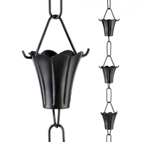 Chaîne de pluie en métal couleur cuivre, design poisson, pour gouttière, décoration de jardin et d'extérieur, ornements suspendus